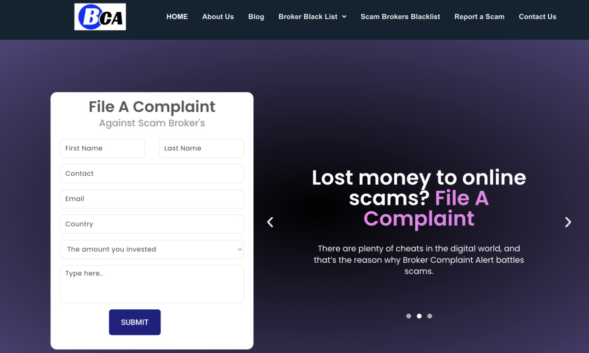Broker Complaint Alert (BCA)