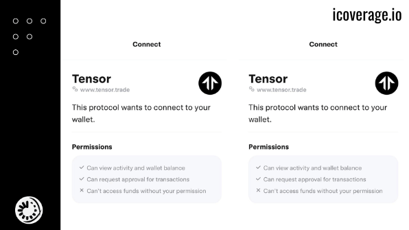 image showing how to find, select and launch Tensor on the ultimate crypto app
